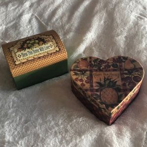 Votive candle set & recipe card holder & cards,etc